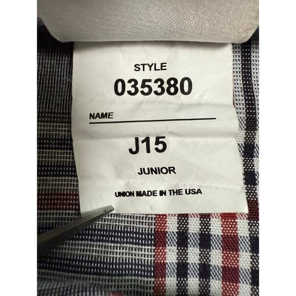 Dennis Uniform School High Waist Box Pleat Skirt Baldwin Plaid JUNIORS 15 - Picture 9 of 10